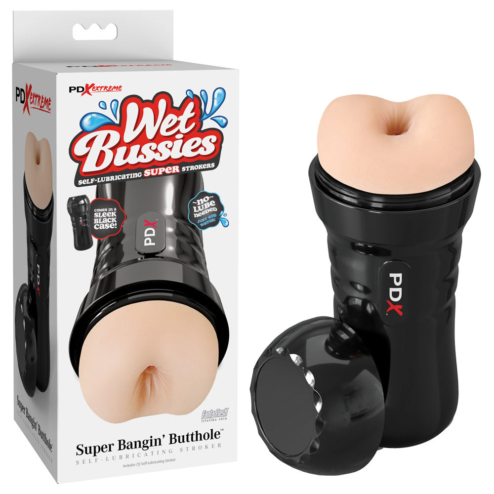 PDX Wet Bussies Super Bangin Butt - Light - Flesh Anal Stroker Pipedream